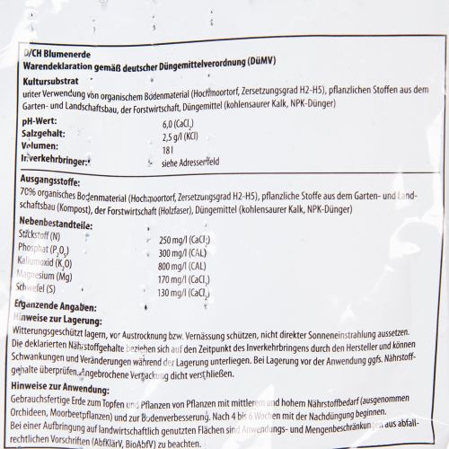 Article Terreau Villa Flora 18 L