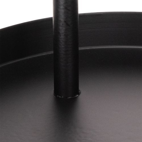 Étagère en métal ronde 58 cm noire deux niveaux | Floristik24.fr