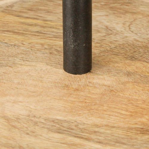 Article Etagère 2 niveaux Bois Métal Ronde Naturel Noir H36cm