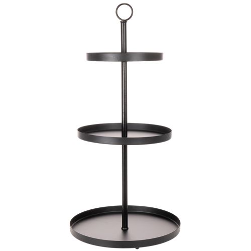 Étagère en métal noir à trois niveaux, 61 cm, pour décoration de table et rangement | Floristik24.fr