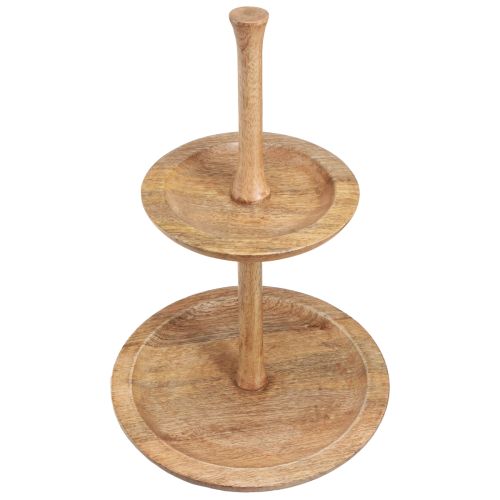 Article Présentoir à gâteaux décoration bois 2 étages naturel rond Ø31/20cm H45cm