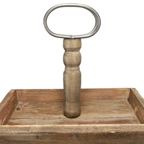 Floristik24 Présentoir à Gâteaux Vintage en Bois à 3 Niveaux Carré Marron 50x40x64cm