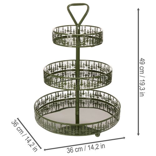 Etagère ronde en métal vert
