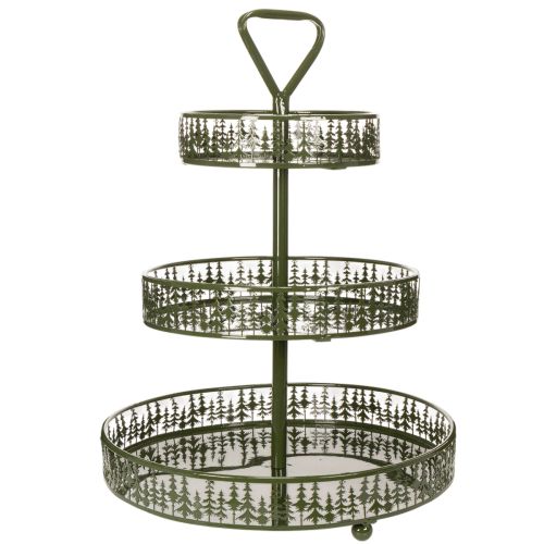 Etagère ronde en métal vert