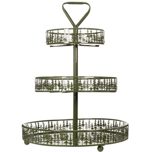 Etagère ronde en métal vert