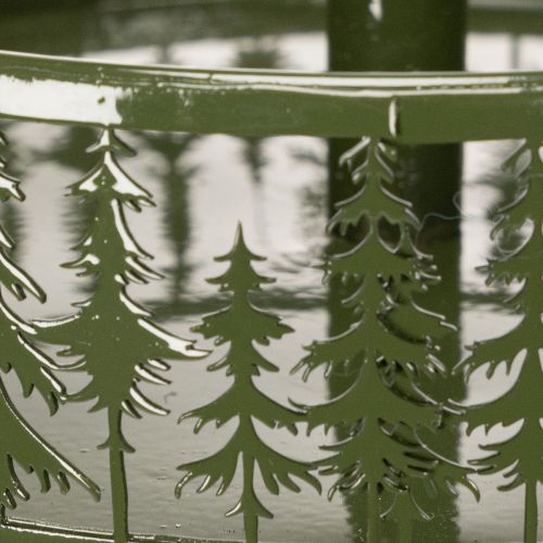 Etagère ronde en métal vert