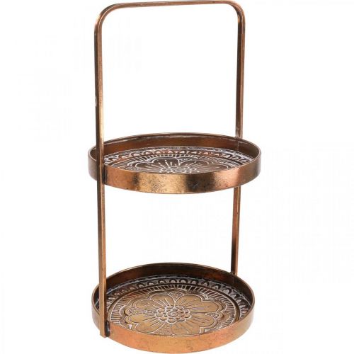 Présentoir à gâteaux vintage plateau décoratif étagère de table métal H53cm Ø28cm