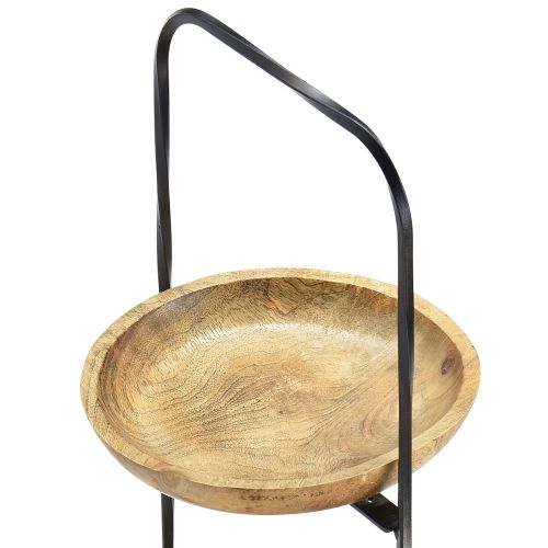 Floristik24 Etagère Bois Naturel Métal Noir 3 Etages Ø19cm H60cm