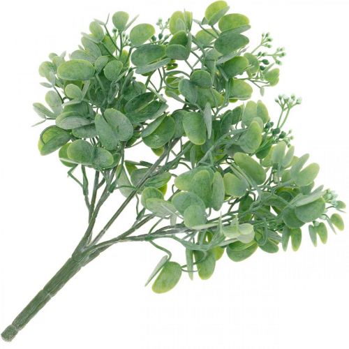 Floristik24 Décoration de mariage Branches d'eucalyptus artificielles avec fleurs Bouquet de décoration Vert, Blanc 26cm