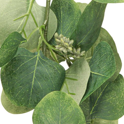 Article Guirlande de feuilles vertes artificielles d&#39;eucalyptus avec 2 œillets 160 cm