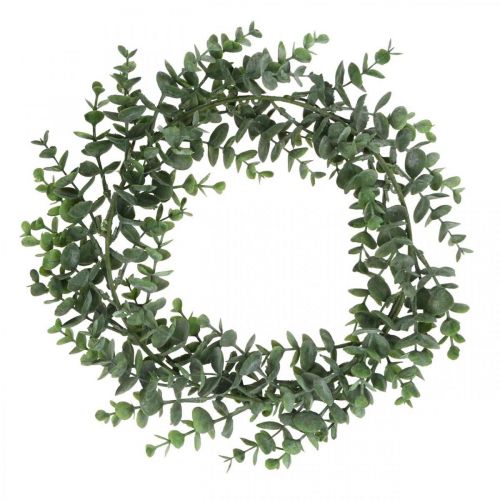 Floristik24 Couronne décorative eucalyptus vert Couronne artificielle d&#39;eucalyptus Ø32cm