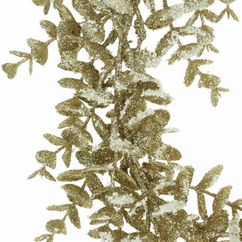 Article Déco couronne artificielle eucalyptus Doré, neigé Ø36cm