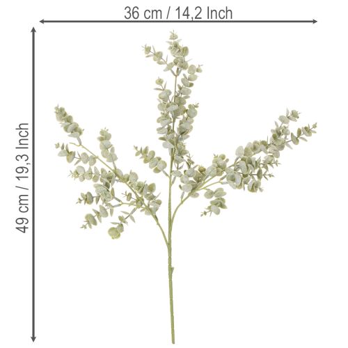 Branche d'Eucalyptus Artificielle 49 cm Vert Lot de 4 | Floristik24.fr