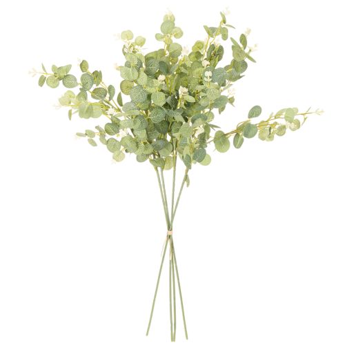 Branche de faux eucalyptus avec feuilles rondes 75 cm lot de 4 | Floristik24.fr