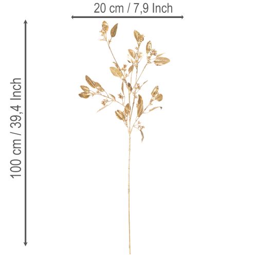 Branche Eucalyptus Artificielle Dorée pour Décoration Vase 100cm | Floristik24.fr