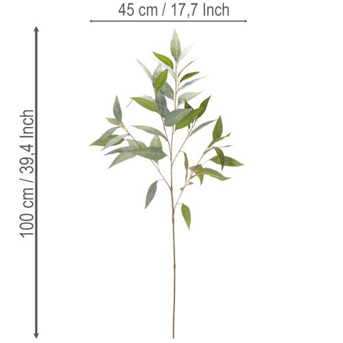 Branche d’eucalyptus artificielle verte nature 100 cm | Floristik24.fr