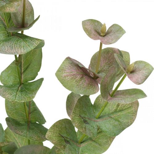 Floristik24 Branche d'eucalyptus artificielle déco plante verte verte, rose 75cm