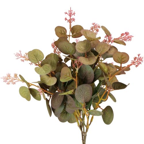 Branches d&#39;eucalyptus artificielles à fleurs roses, 45 cm, 3 pièces