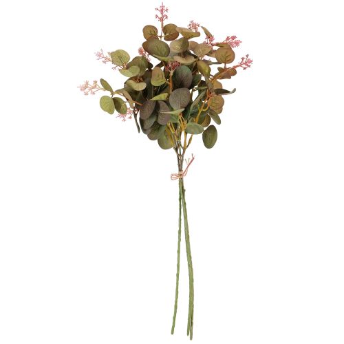 Article Branches d&#39;eucalyptus artificielles à fleurs roses, 45 cm, 3 pièces