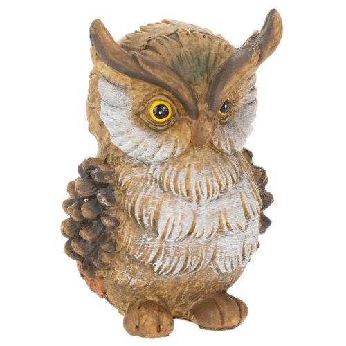 Figurine décorative petite chouette assise en polyresine 11 cm