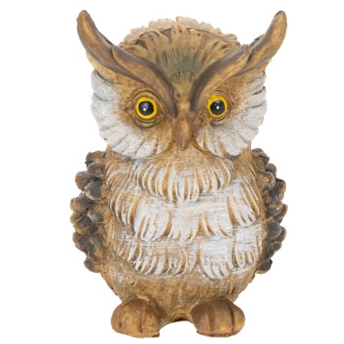 Figurine décorative petite chouette assise en polyresine 11 cm | Floristik24.fr