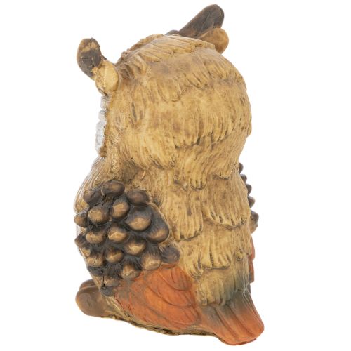 Figurine décorative petite chouette assise en polyresine 11 cm | Floristik24.fr
