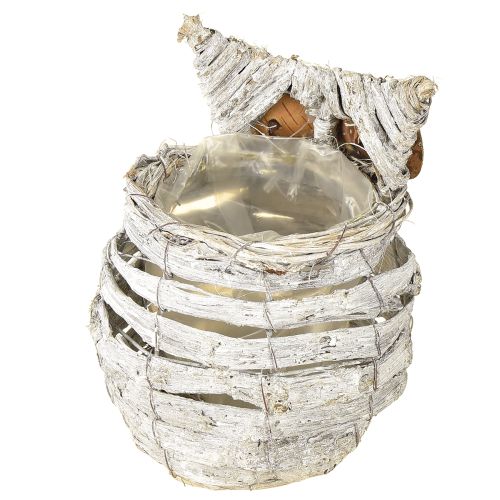 Article Chouette à planter blanche 23cm