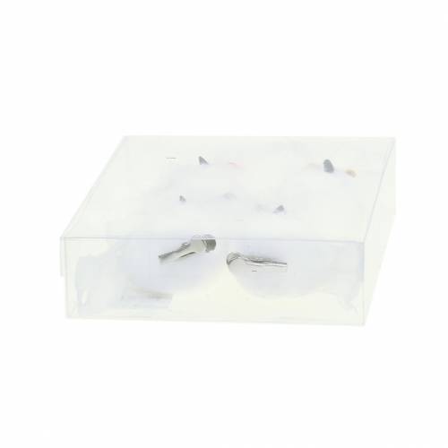 Floristik24 Chouette déco sur clip blanc 10cm 4pcs