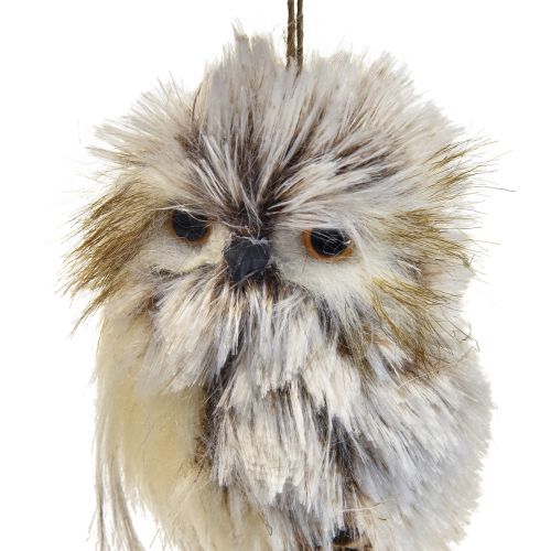 Floristik24 Décoration hibou figurines de hibou petites, décoration animaux de la forêt 11cm blanc-marron 2pcs