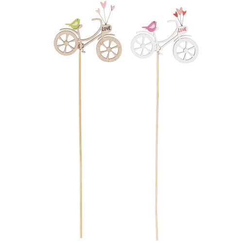 Article Piquets en bois à motif de vélo pour une ambiance printanière et romantique dans le salon, 8 cm, lot de 12