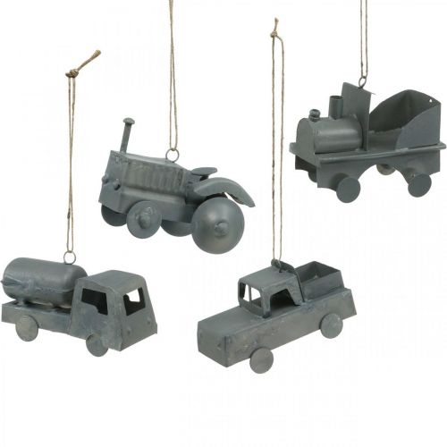 Floristik24 Véhicules métal à suspendre triés 9-10cm 4pcs