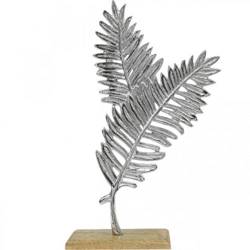 Décoration de table métal décoration fougère bois argenté H54cm L37cm