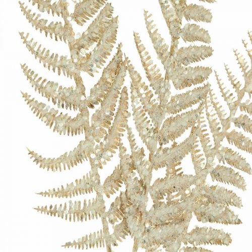 Floristik24 Déco fougère plante artificielle or, paillettes décoration de Noël 74cm