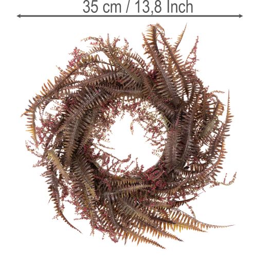 Couronne décorative artificielle en branches de fougère 35 cm | Floristik24.fr