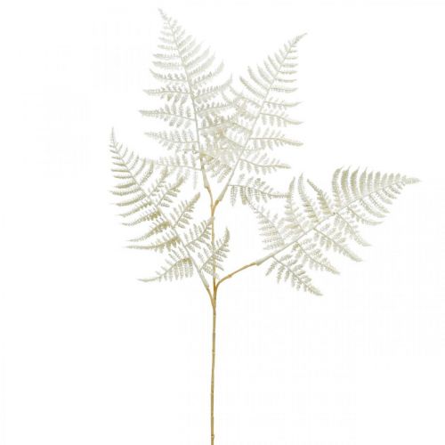 Article Fougère feuille décorative, plante artificielle, branche de fougère, feuille de fougère décorative blanche L59cm