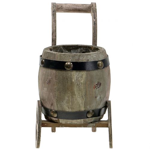 Floristik24 Tonneau en bois sur pied à planter H24,5cm