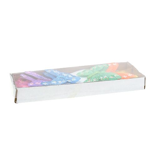 Floristik24 Assortiment de couleurs Plume-papillon 8,5cm. 12 pièces