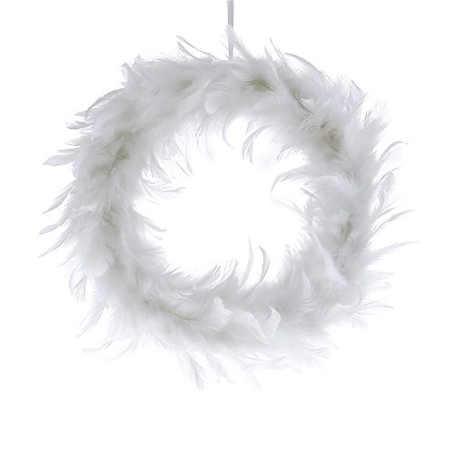 Couronne de plumes blanche Ø 15 cm 4 p.