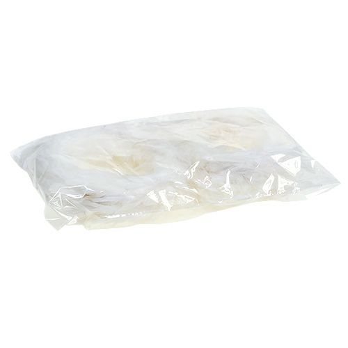 Floristik24 Couronne de plumes blanche Ø 15 cm 4 p.