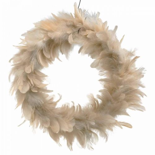 Floristik24 Couronne de plumes déco rose Ø25cm Couronne de plumes