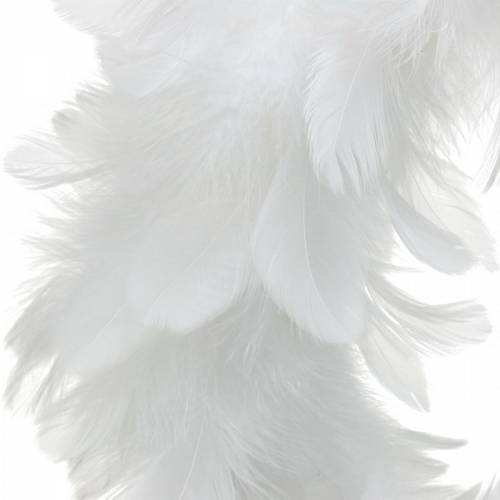 Article Décoration de Pâques couronne de plumes grandes plumes blanches Ø24cm