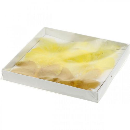 Floristik24 Déco papillons sur fil de fer, décoration printanière, papillons printaniers dans les tons de jaune 6pcs