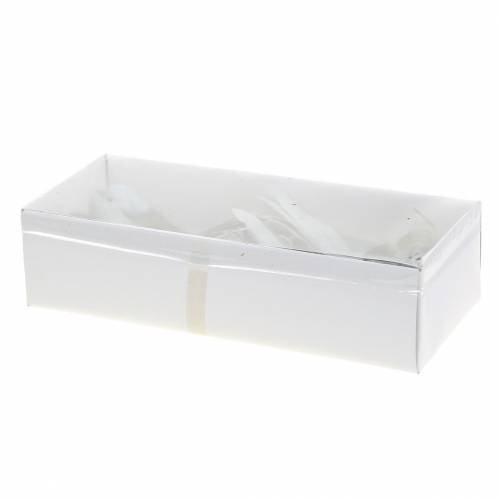 Plume oiseau sur fil gris 12cm 4pcs