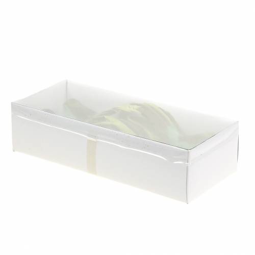 Plume oiseau sur fil vert 12cm 4pcs