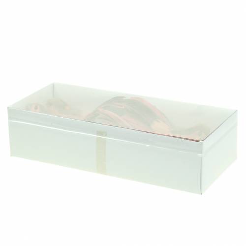 Plume d'oiseau sur fil rose 12cm 4pcs