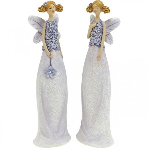 Blossom fées, décoration printanière, fleur elfes violet H19/19.5cm lot de 2