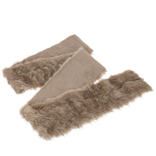 Bande en fausse fourrure pour décoration et bricolage 15x180cm marron 2 pièces | Floristik24.fr