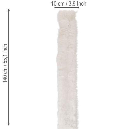 Bande en fourrure synthétique blanche 10 mm x 1,4 m lot de 3 | Floristik24.fr