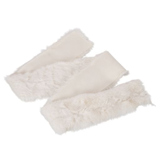 Bande en fourrure synthétique blanche 10 mm x 1,4 m lot de 3 | Floristik24.fr