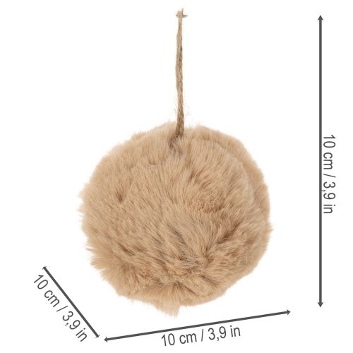Boule décorative en synthétique 10 cm blanc et brun pour intérieur | Floristik24.fr